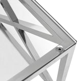 SAFAVIEH Couture Cathey Stainless Steel Chrome End Table - Silver - 24Wx24Dx20H