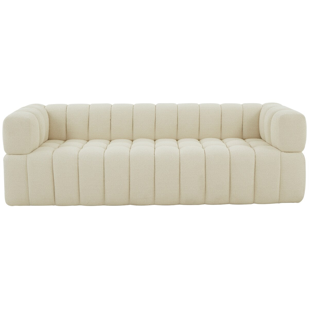 SAFAVIEH Couture Cecelia Channel Tufted Sofa (Fully Assembled) - 90Wx34Dx25H