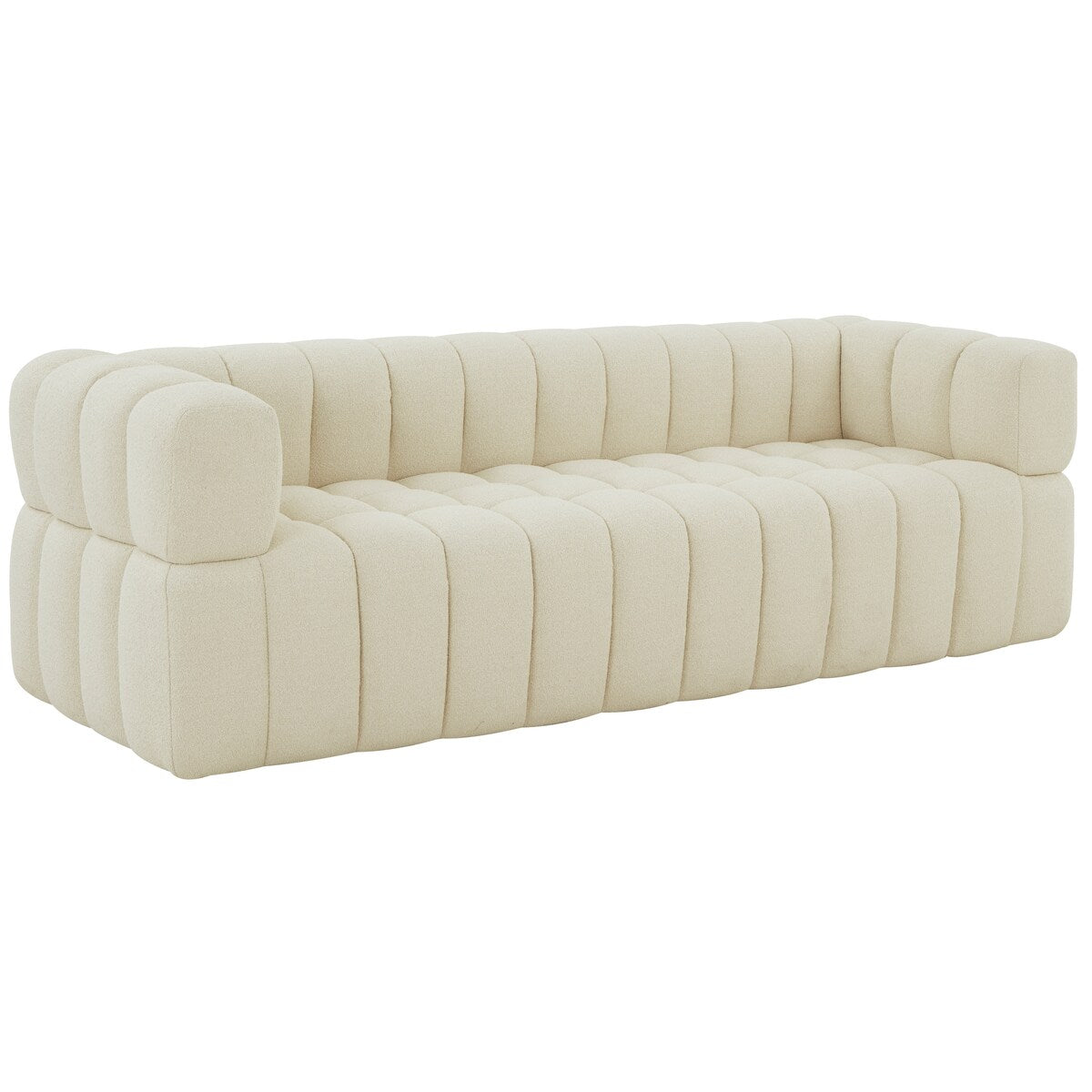 SAFAVIEH Couture Cecelia Channel Tufted Sofa (Fully Assembled) - 90Wx34Dx25H