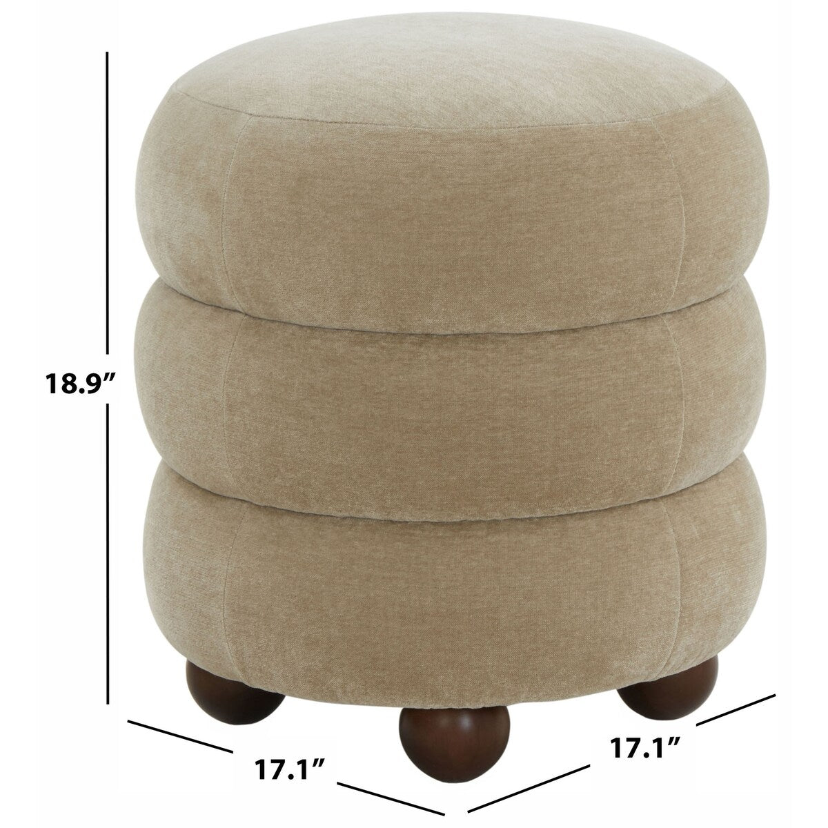 SAFAVIEH Couture Cecelia Round Ottoman