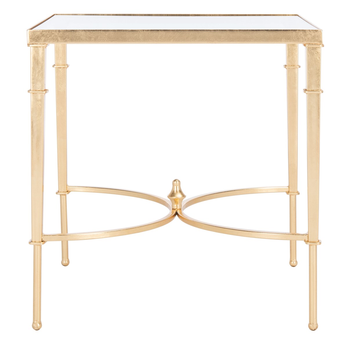 SAFAVIEH Couture Celie Gold Leaf Accent Table - 23.8" W x 23.8" L x 25" H - 24Wx24Dx25H