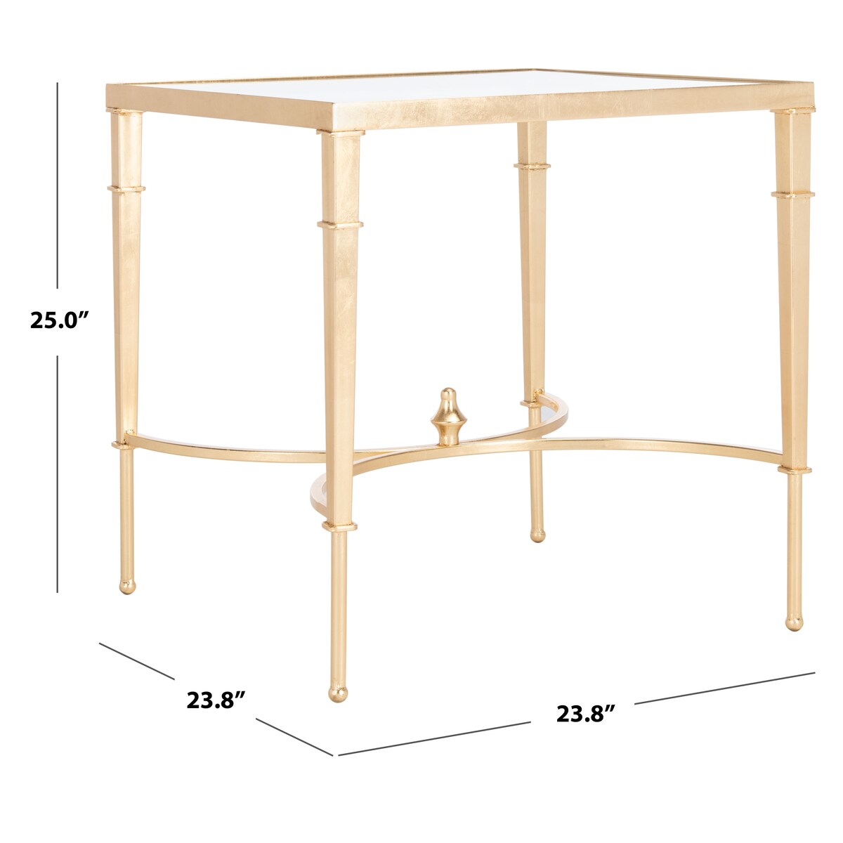 SAFAVIEH Couture Celie Gold Leaf Accent Table - 23.8" W x 23.8" L x 25" H - 24Wx24Dx25H