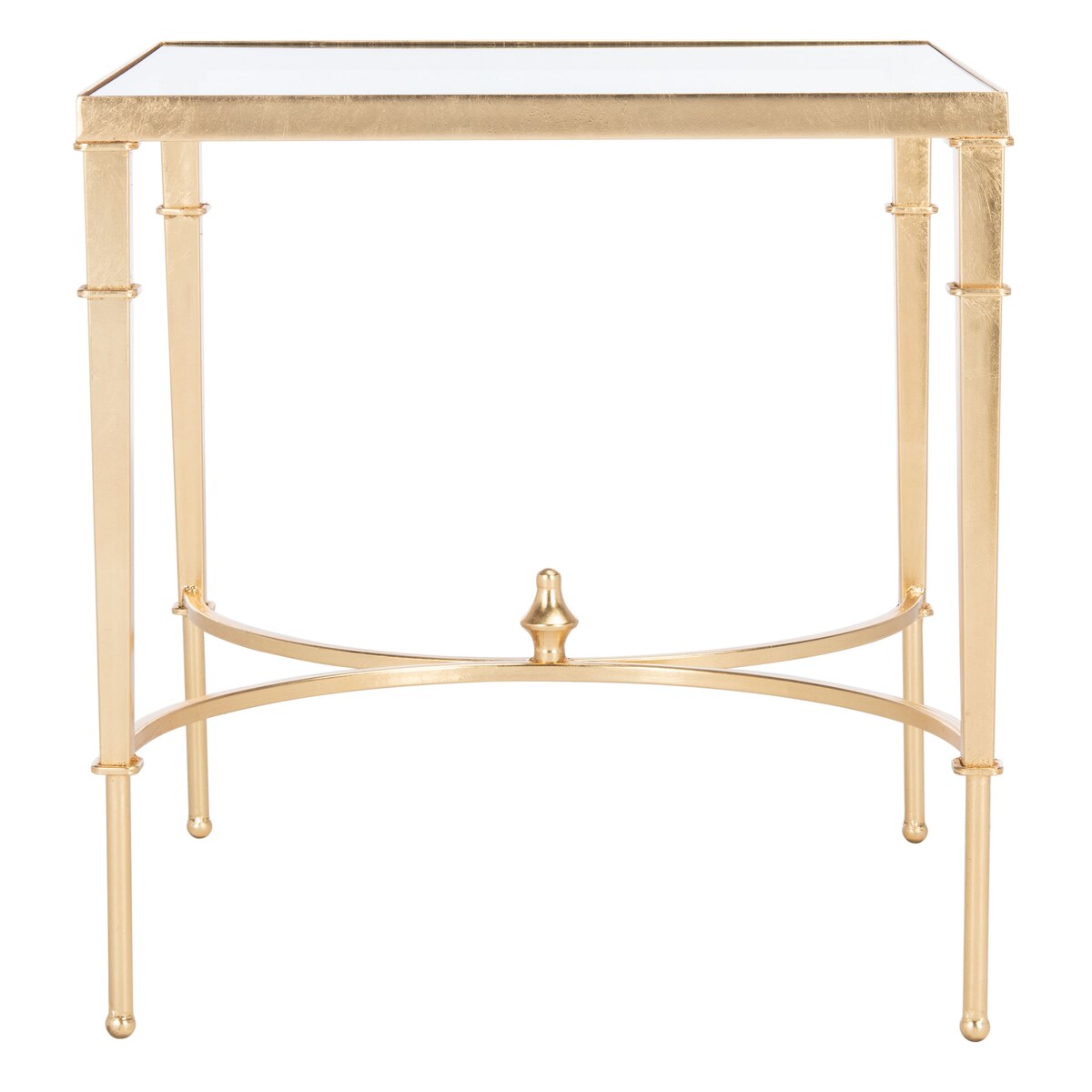 SAFAVIEH Couture Celie Gold Leaf Accent Table - 23.8" W x 23.8" L x 25" H - 24Wx24Dx25H