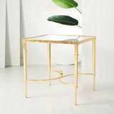 SAFAVIEH Couture Celie Gold Leaf Accent Table - 23.8" W x 23.8" L x 25" H - 24Wx24Dx25H