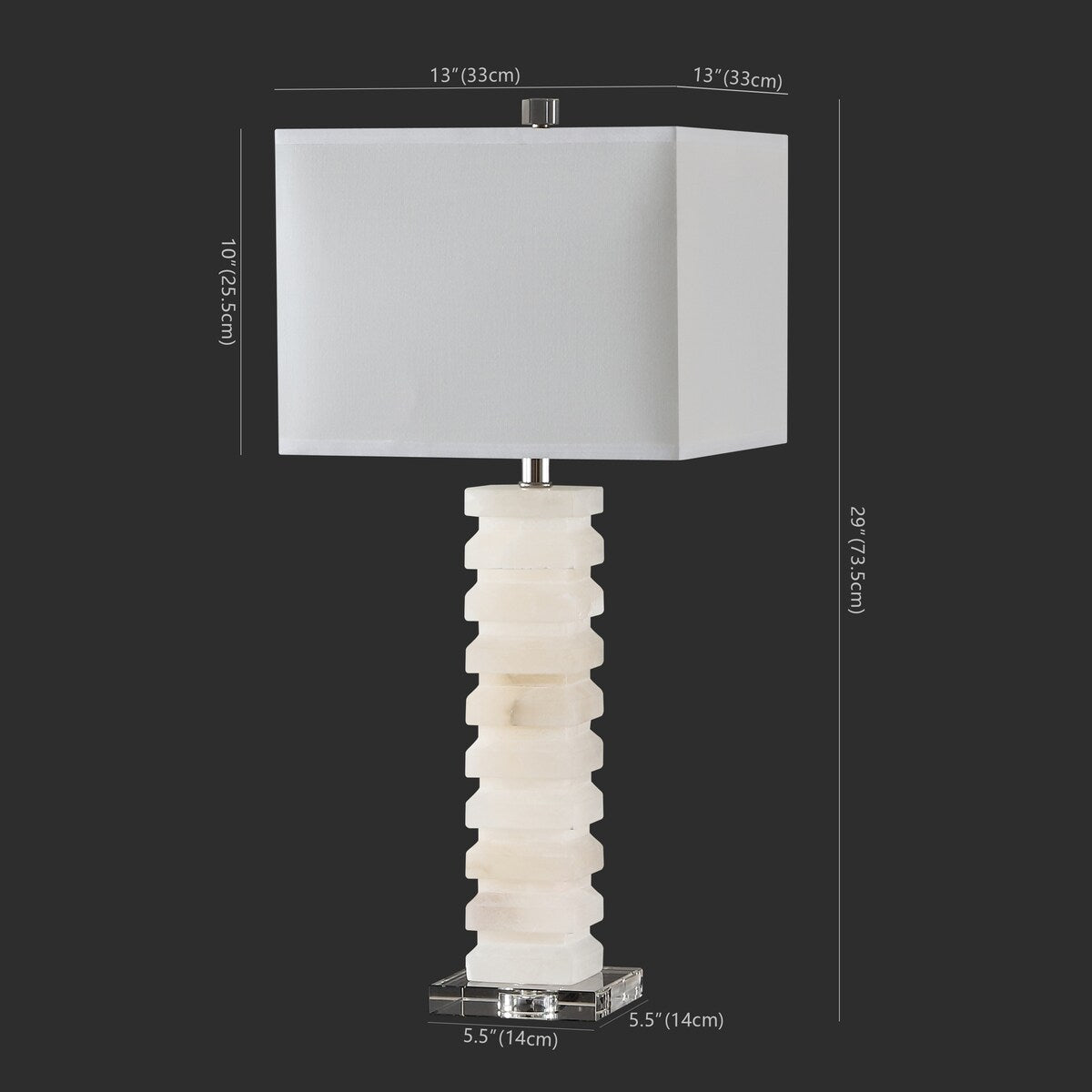 SAFAVIEH Couture Colene Alabasyer Table Lamp - 13 In W x 13 In D x 29 In H - 13Wx13Dx29H