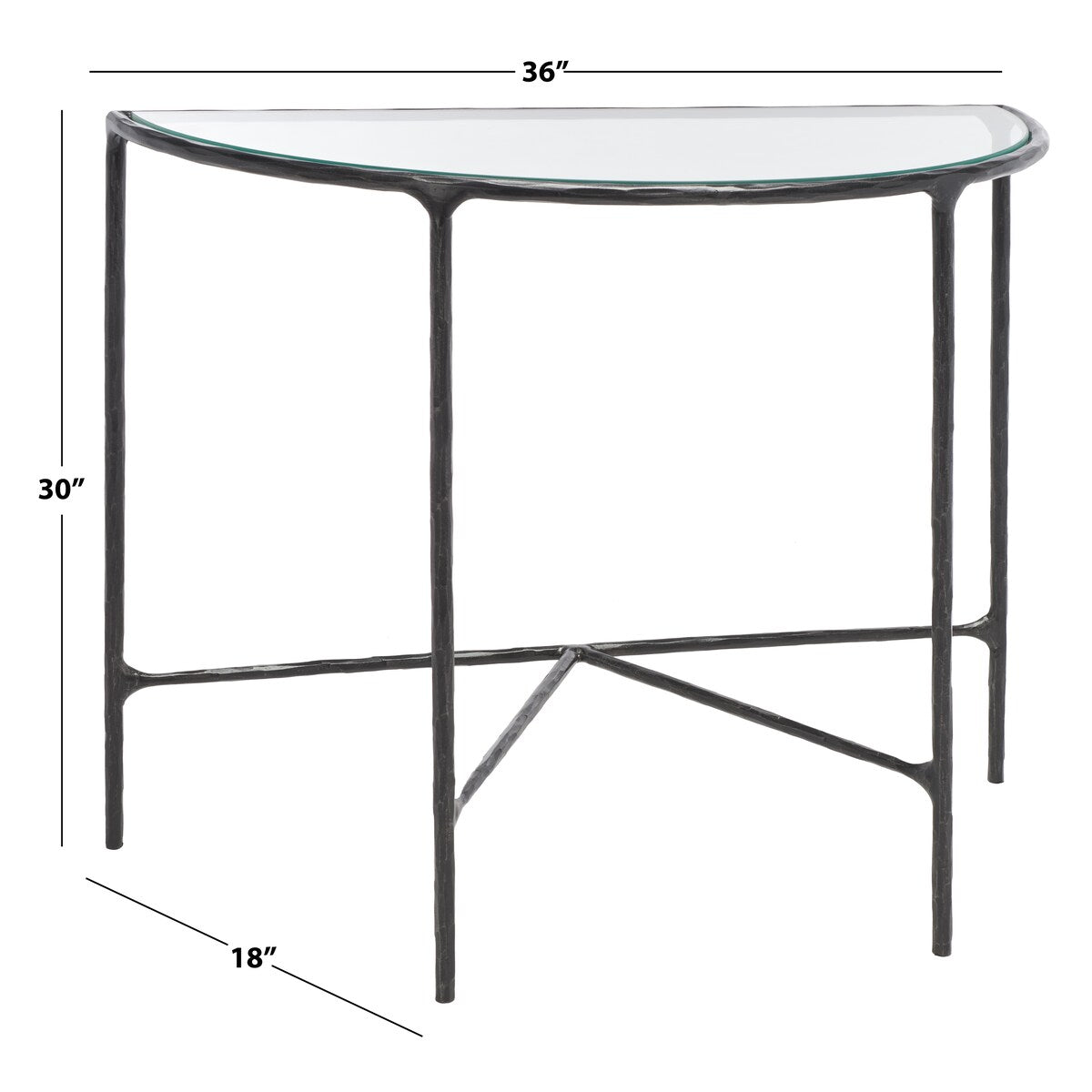 SAFAVIEH Couture Constanca Forged Metal Console Table - 36" W x 18" L x 30" H - 36Wx18Dx30H