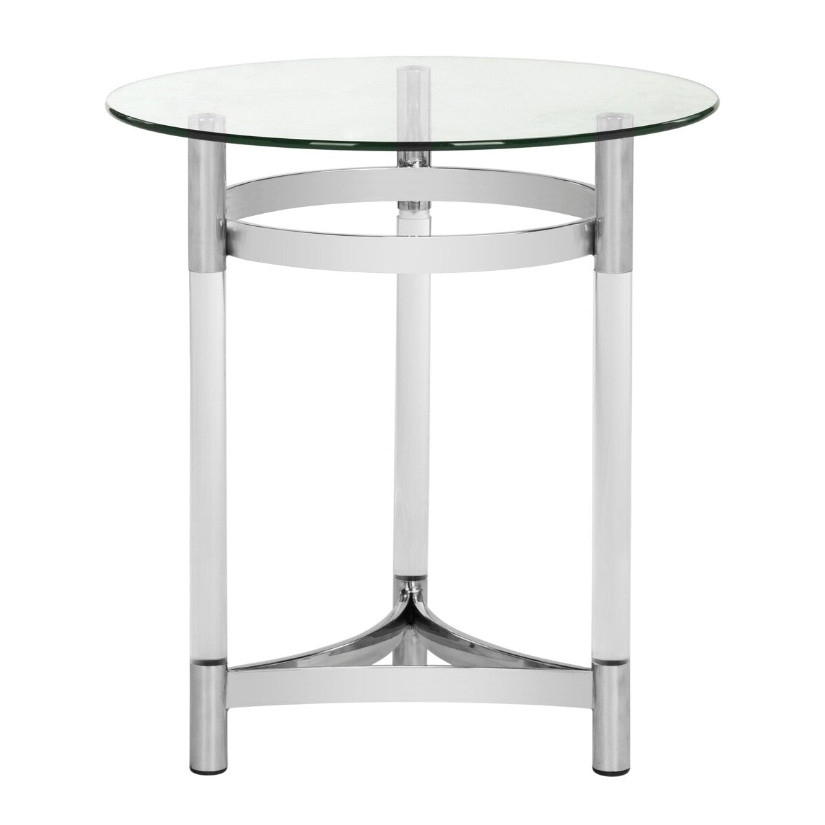 SAFAVIEH Couture Costina Round Glass End Table- Clear - 20" W x 20" L x 22" H - 20Wx20Dx22H