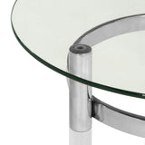 SAFAVIEH Couture Costina Round Glass End Table- Clear - 20" W x 20" L x 22" H - 20Wx20Dx22H