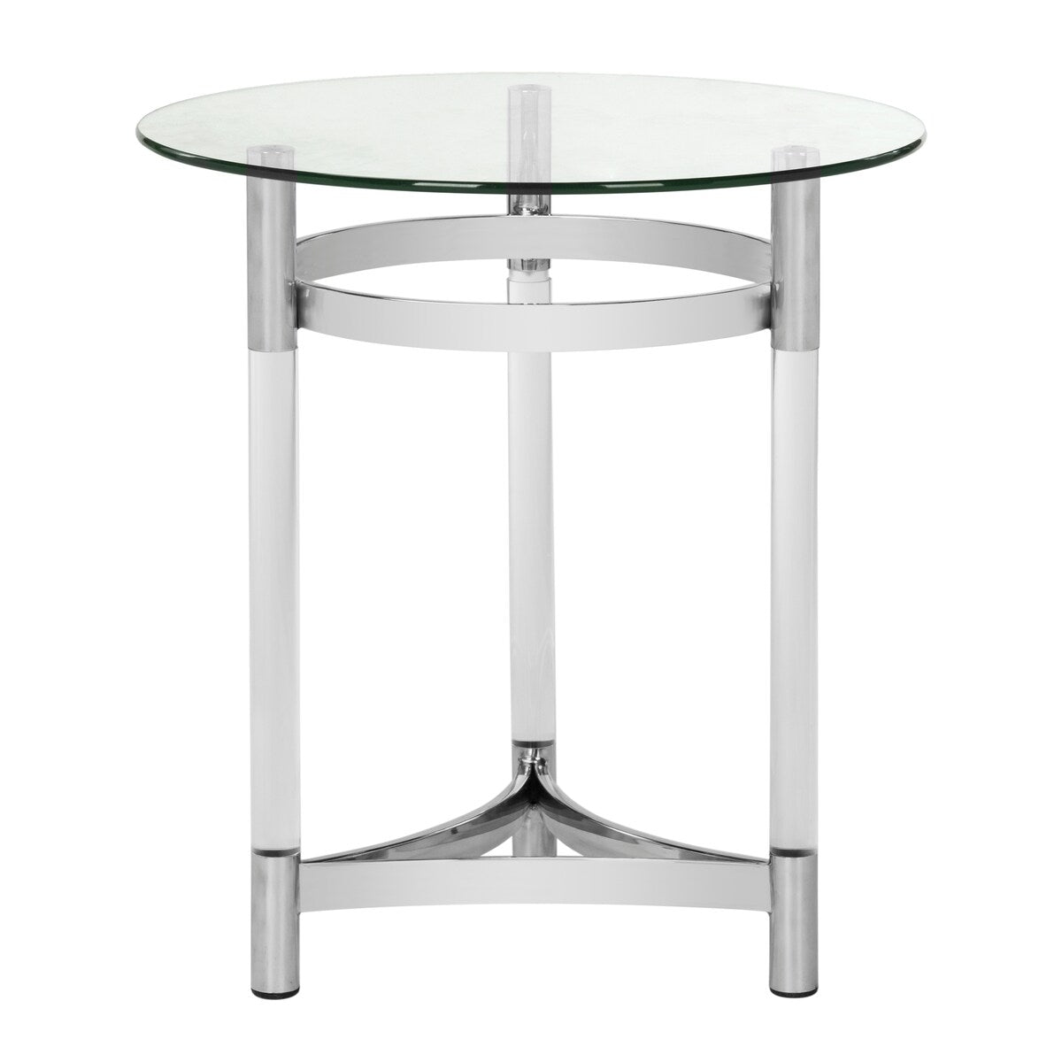 SAFAVIEH Couture Costina Round Glass End Table- Clear - 20" W x 20" L x 22" H - 20Wx20Dx22H