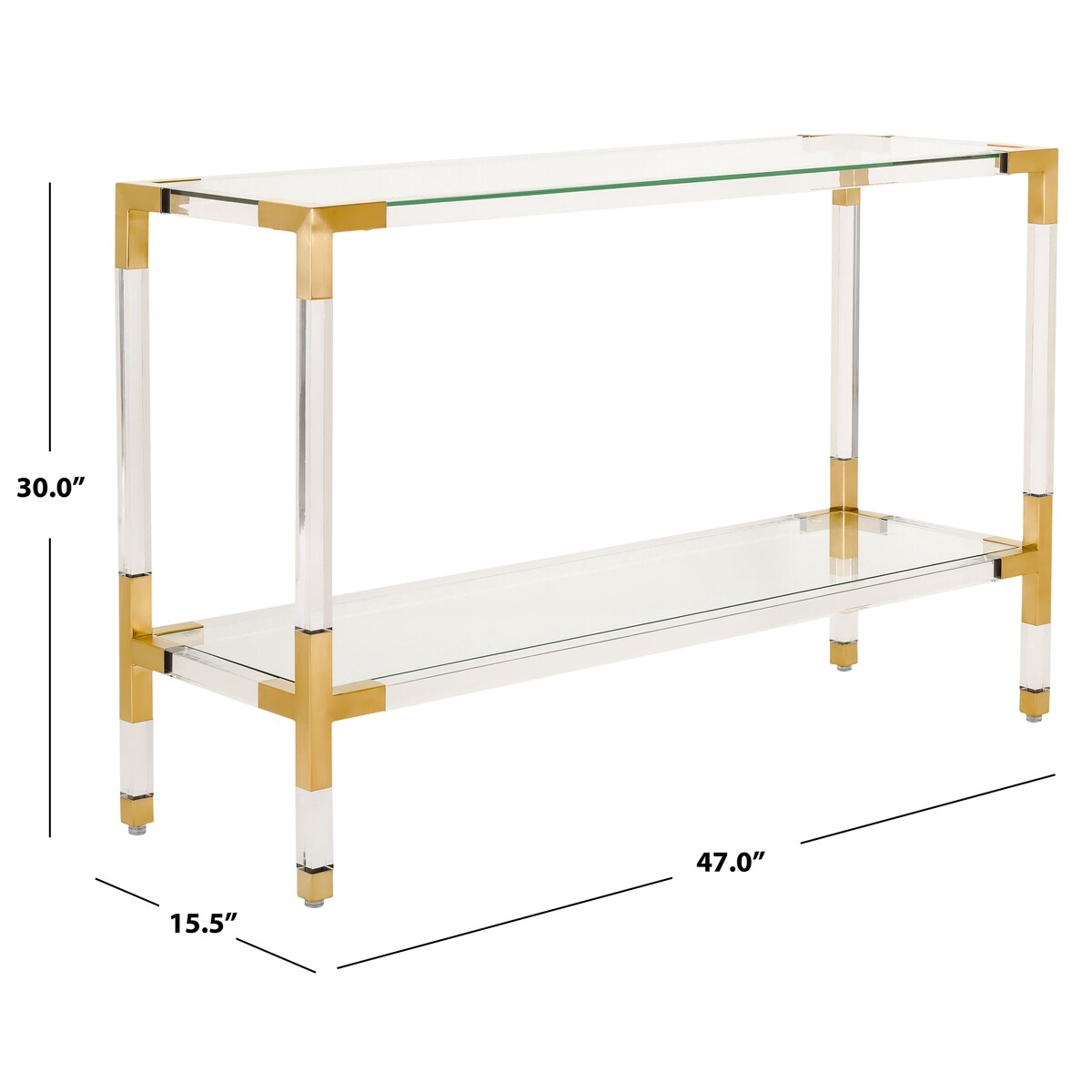 SAFAVIEH Couture Courteney Acrylic Console - 47" W x 15.5" L x 30" H - 47Wx16Dx30H