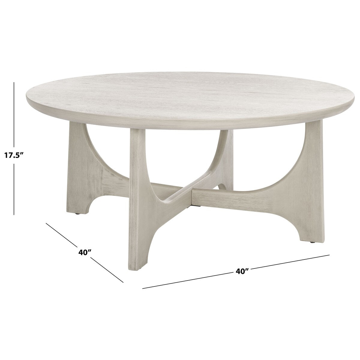 SAFAVIEH Couture Cveta Wood Round Coffee Table - 40 In. W x 40 In. D x 18 In. H - 40Wx40Dx18H