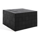 SAFAVIEH Couture Darya Charred Square Block Coffee Table - 30 In. W x 30 In. D x 16 In. H - 30Wx30Dx16H