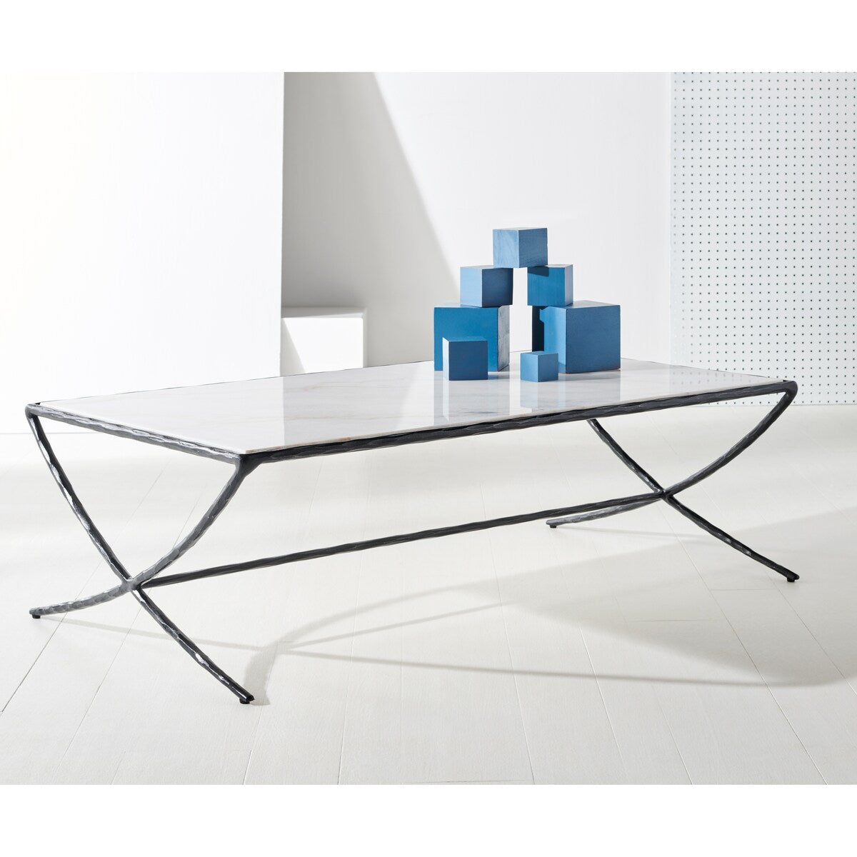 SAFAVIEH Couture Debbie Rectangular Metal Coffee Table - 48Wx28Dx15H