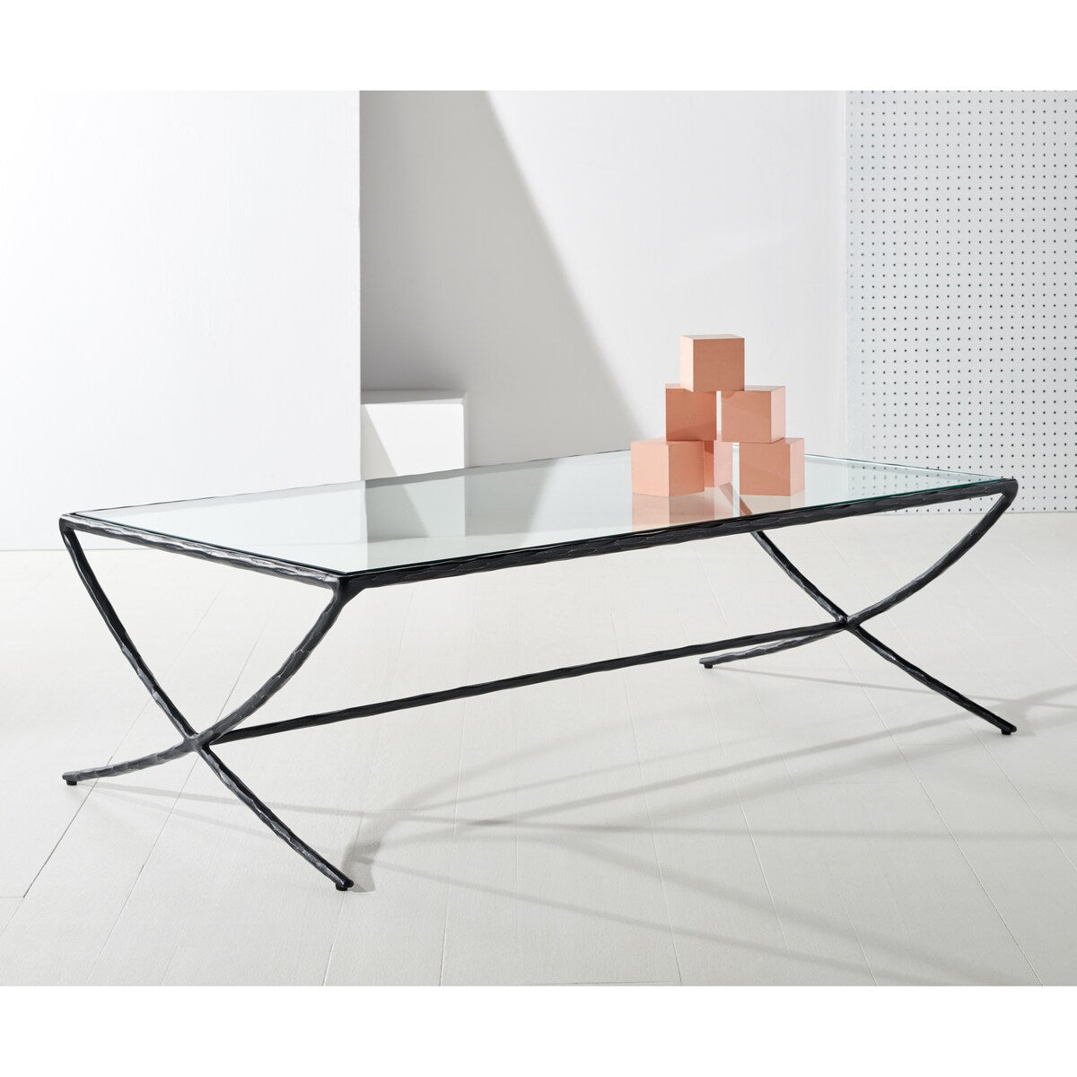 SAFAVIEH Couture Debbie Rectangular Metal Coffee Table - 48Wx28Dx15H