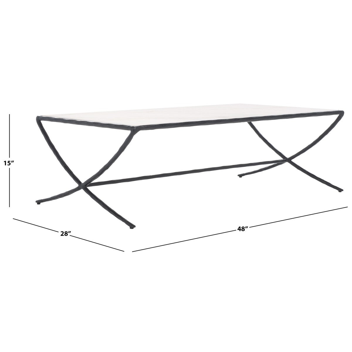 SAFAVIEH Couture Debbie Rectangular Metal Coffee Table - 48Wx28Dx15H