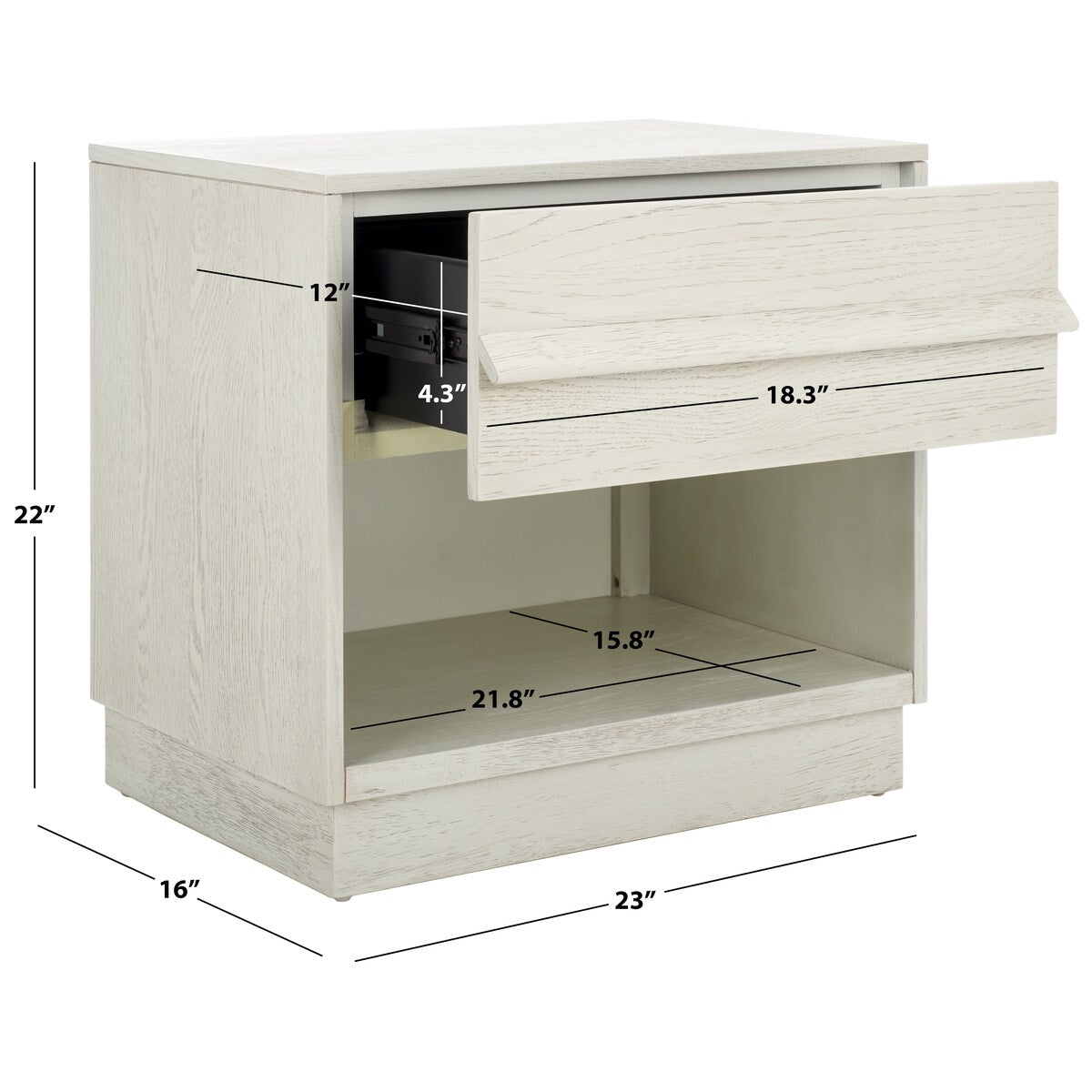 SAFAVIEH Couture Deirdra 1 Drawer Wood Nightstand