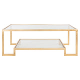 SAFAVIEH Couture Delila Rectangle Gold Leaf Coffee Table - 51.3" W x 27.5" L x 17.8" H - 51Wx28Dx18H