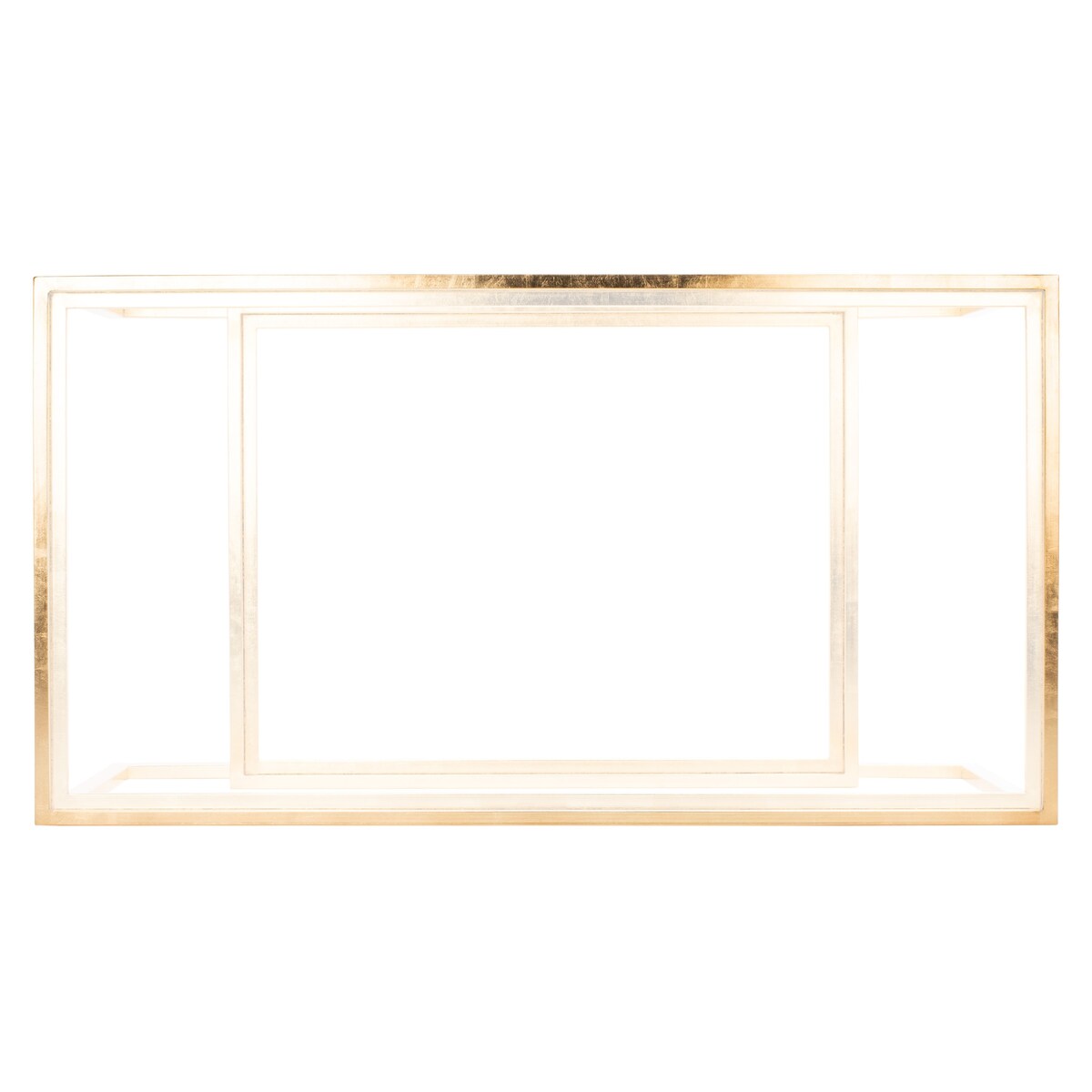 SAFAVIEH Couture Delila Rectangle Gold Leaf Coffee Table - 51.3" W x 27.5" L x 17.8" H - 51Wx28Dx18H