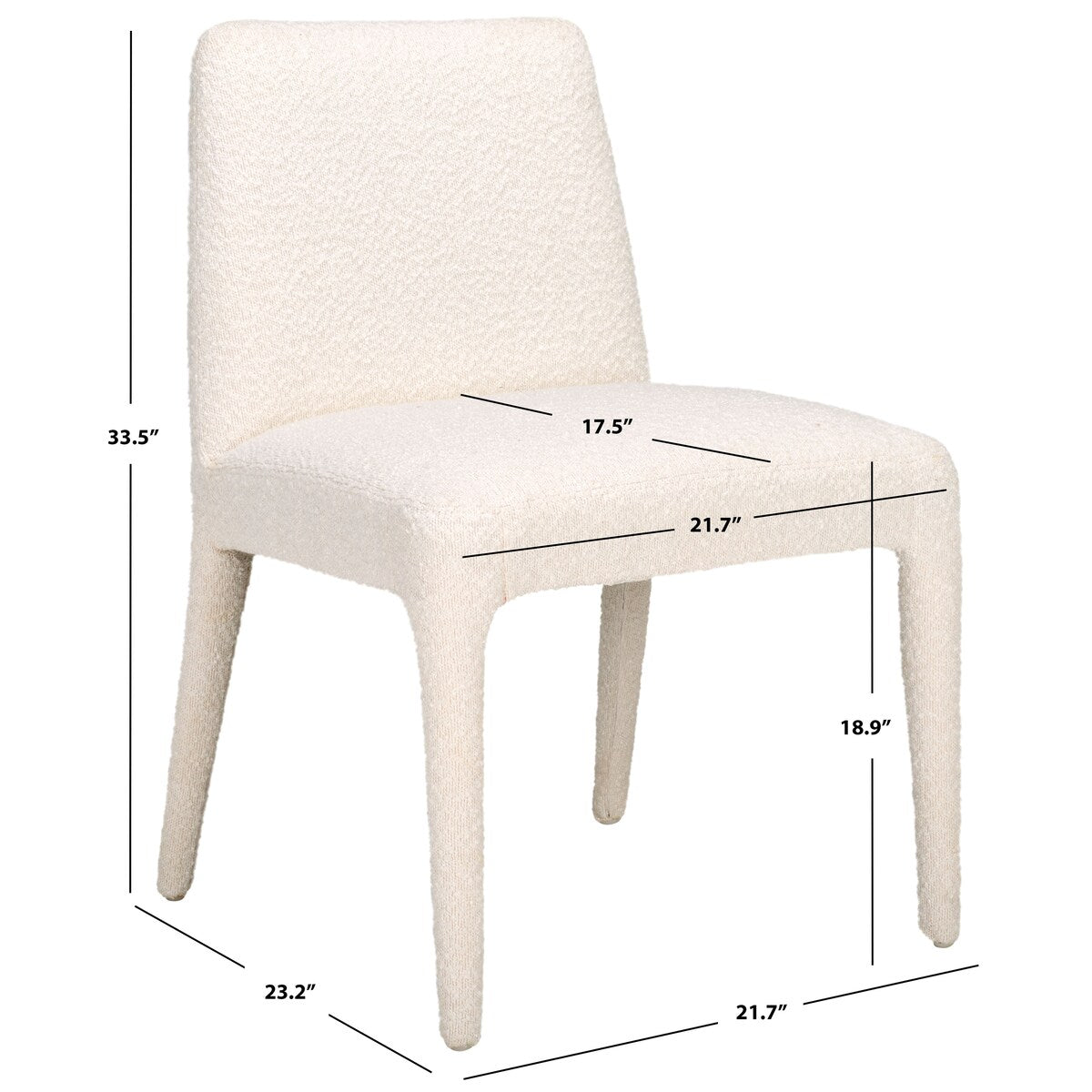 SAFAVIEH Couture Derrick Boucle 19-inch Dining Chair [SET of 2] - 22Wx23Dx34H