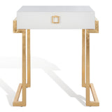 SAFAVIEH Couture Deva White Lacquer Side Table - 24Wx16Dx26H