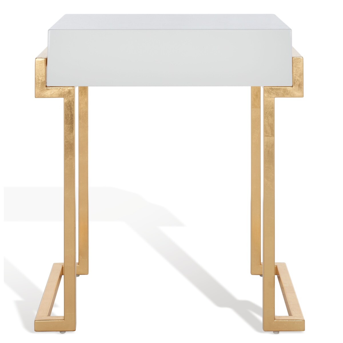 SAFAVIEH Couture Deva White Lacquer Side Table - 24Wx16Dx26H