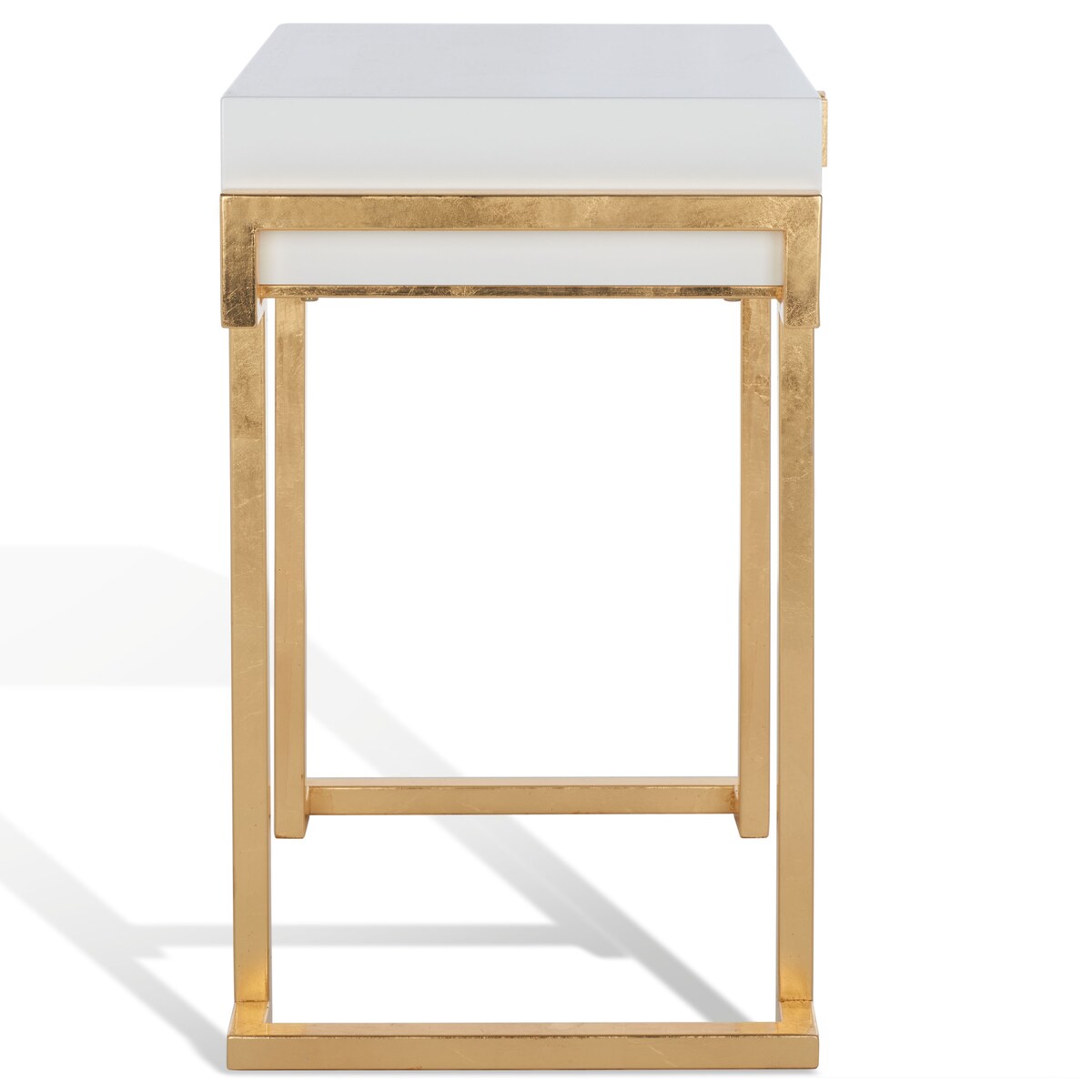 SAFAVIEH Couture Deva White Lacquer Side Table - 24Wx16Dx26H