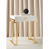 SAFAVIEH Couture Deva White Lacquer Side Table - 24Wx16Dx26H