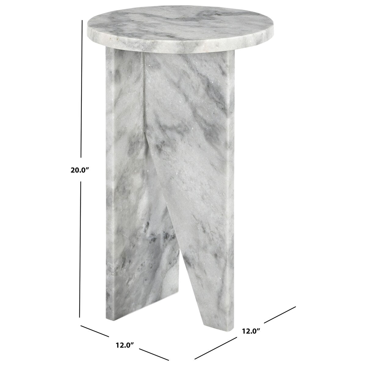 SAFAVIEH Couture Devlin Marble Drink Table - 12Wx12Dx20H