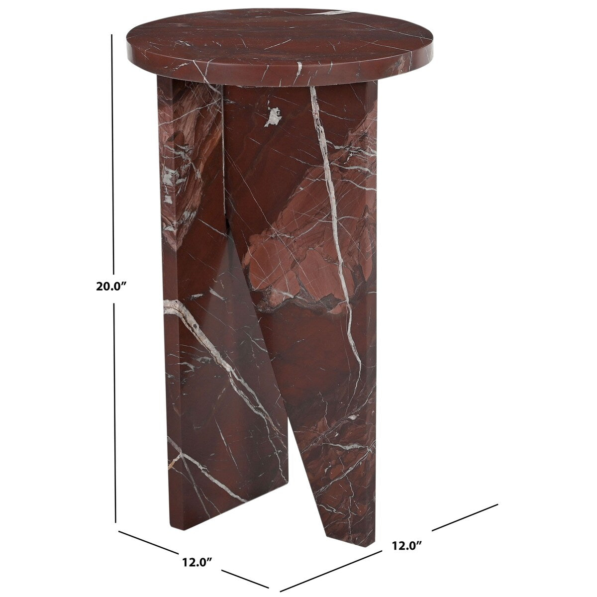 SAFAVIEH Couture Devlin Marble Drink Table - 12Wx12Dx20H