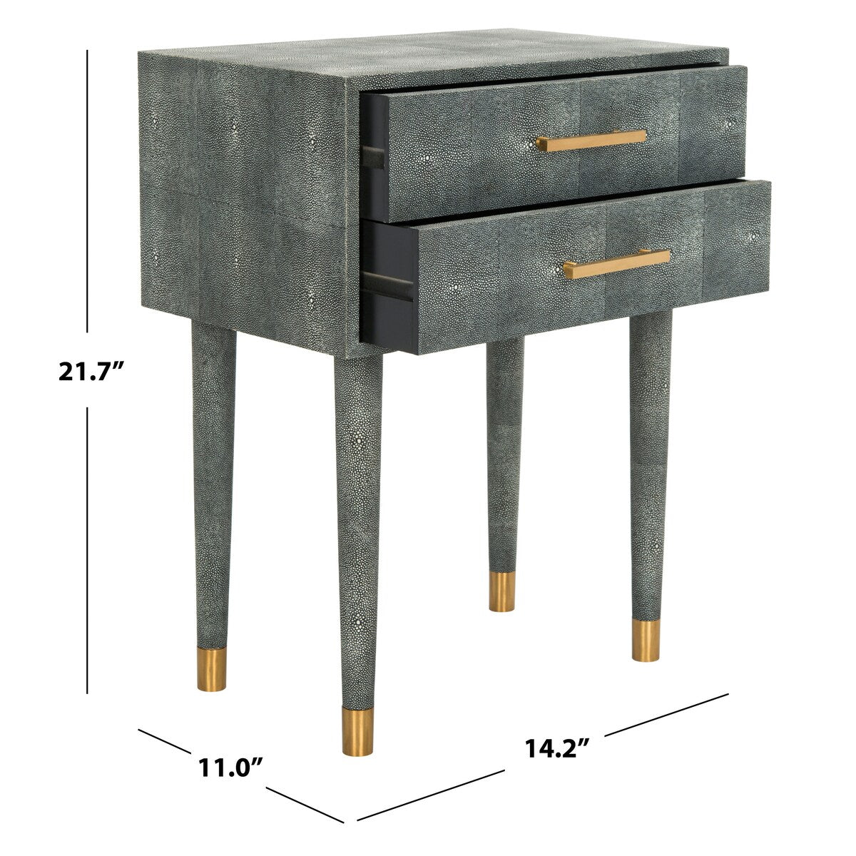 SAFAVIEH Couture Dimitrinka Black Faux Stingray End Table - 22Wx14Dx17H