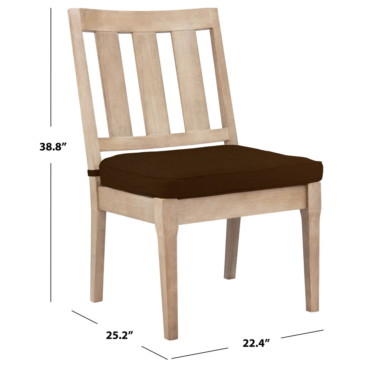 SAFAVIEH Couture Dominica 18-inch Wooden Outdoor Dining Chair [SET of 2] - 22Wx25Dx39H