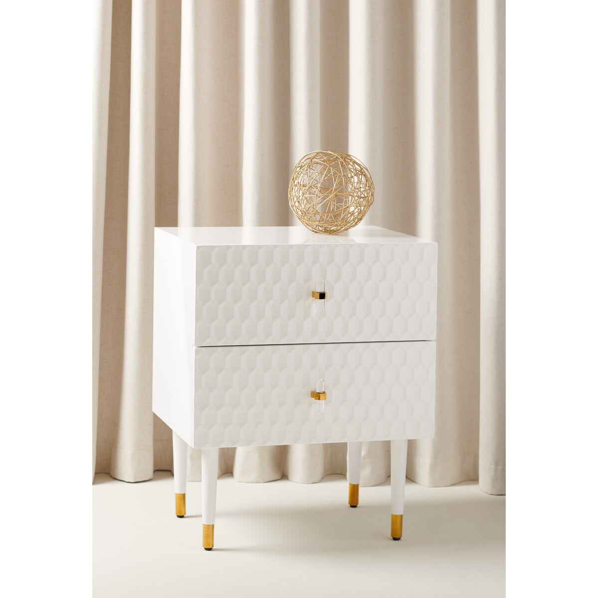 SAFAVIEH Couture Dorien 2-Drawer Side Table - 21.3"x16.9"x25.6" - 21Wx17Dx26H