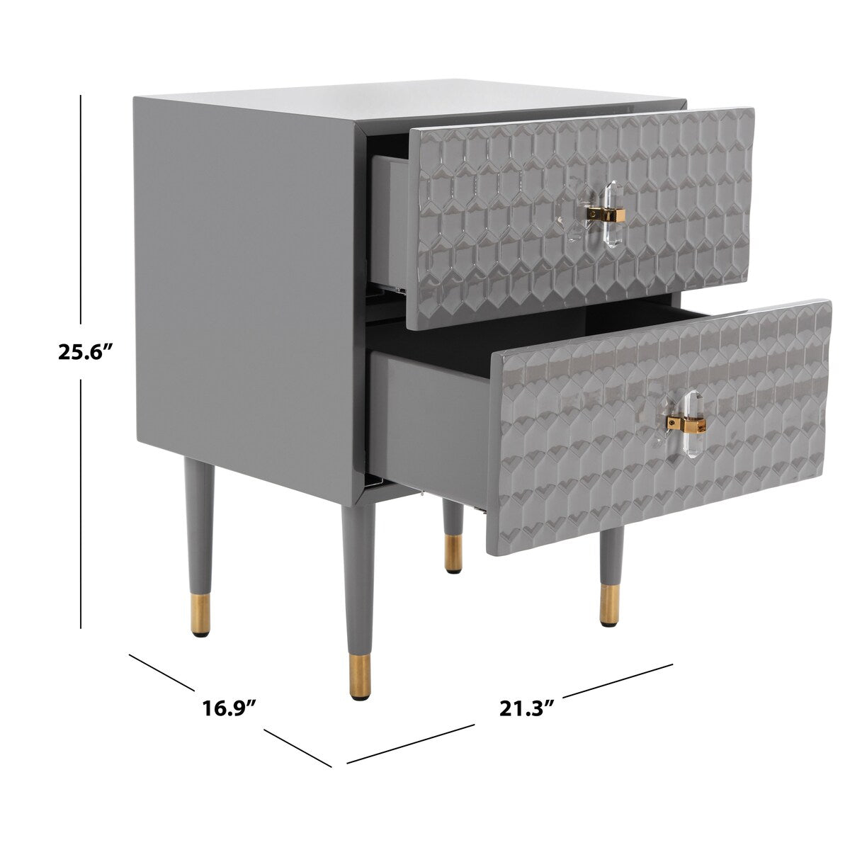 SAFAVIEH Couture Dorien 2-Drawer Side Table - 21.3"x16.9"x25.6" - 21Wx17Dx26H