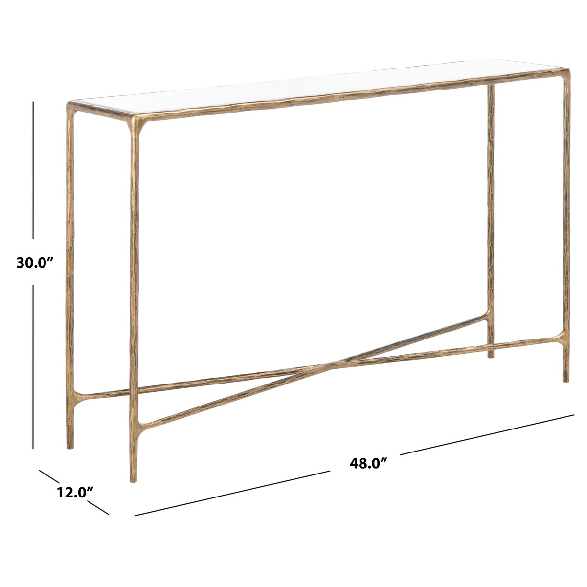 SAFAVIEH Couture Dorotea Forged Metal Rectangle Console Table - 48" W x 12" L x 30" H - 48Wx12Dx30H