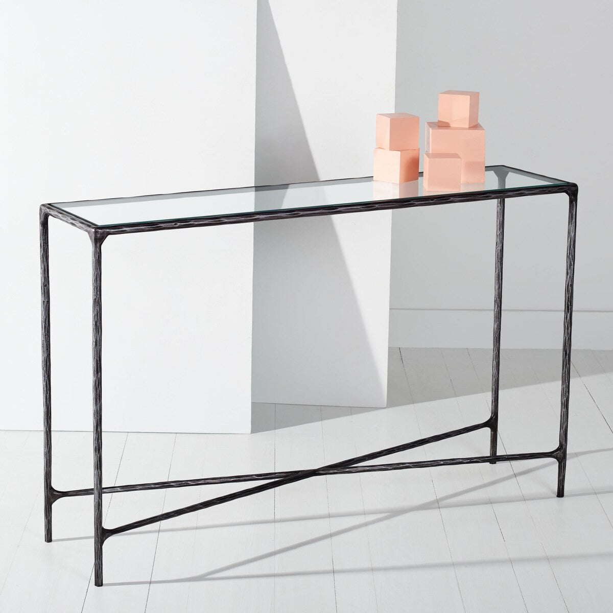 SAFAVIEH Couture Dorotea Forged Metal Rectangle Console Table - 48" W x 12" L x 30" H - 48Wx12Dx30H