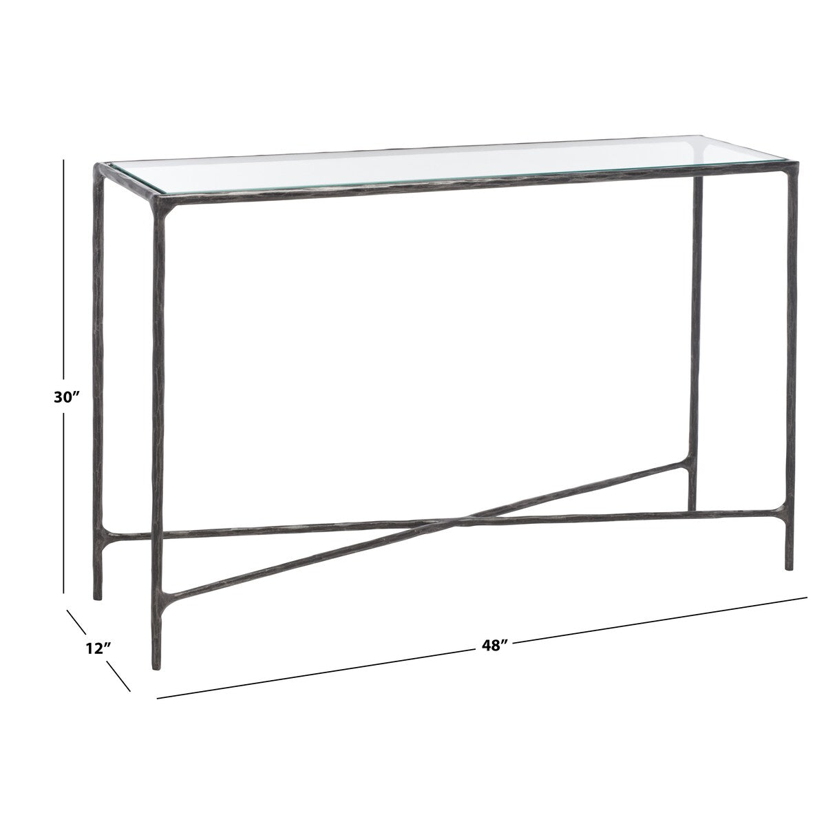 SAFAVIEH Couture Dorotea Forged Metal Rectangle Console Table - 48" W x 12" L x 30" H - 48Wx12Dx30H