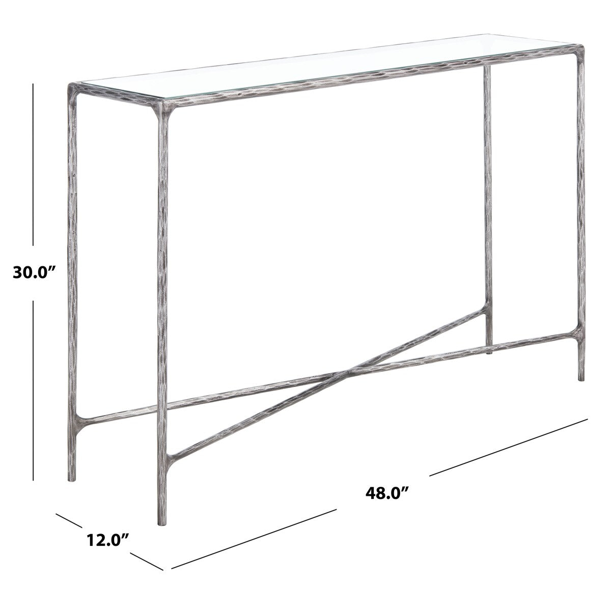 SAFAVIEH Couture Dorotea Forged Metal Rectangle Console Table - 48" W x 12" L x 30" H - 48Wx12Dx30H