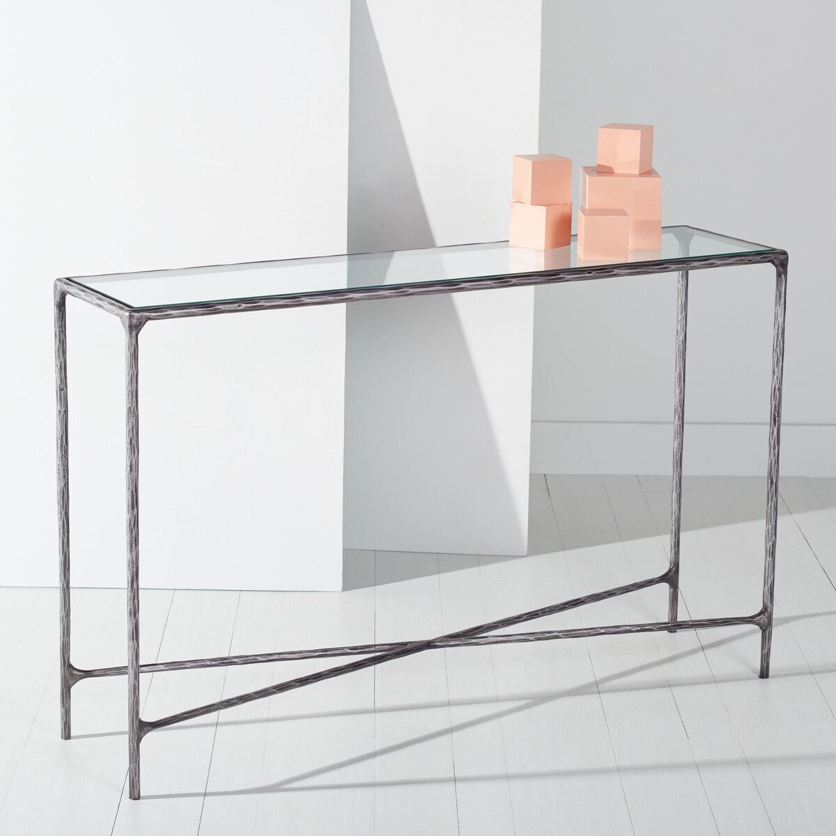 SAFAVIEH Couture Dorotea Forged Metal Rectangle Console Table - 48" W x 12" L x 30" H - 48Wx12Dx30H