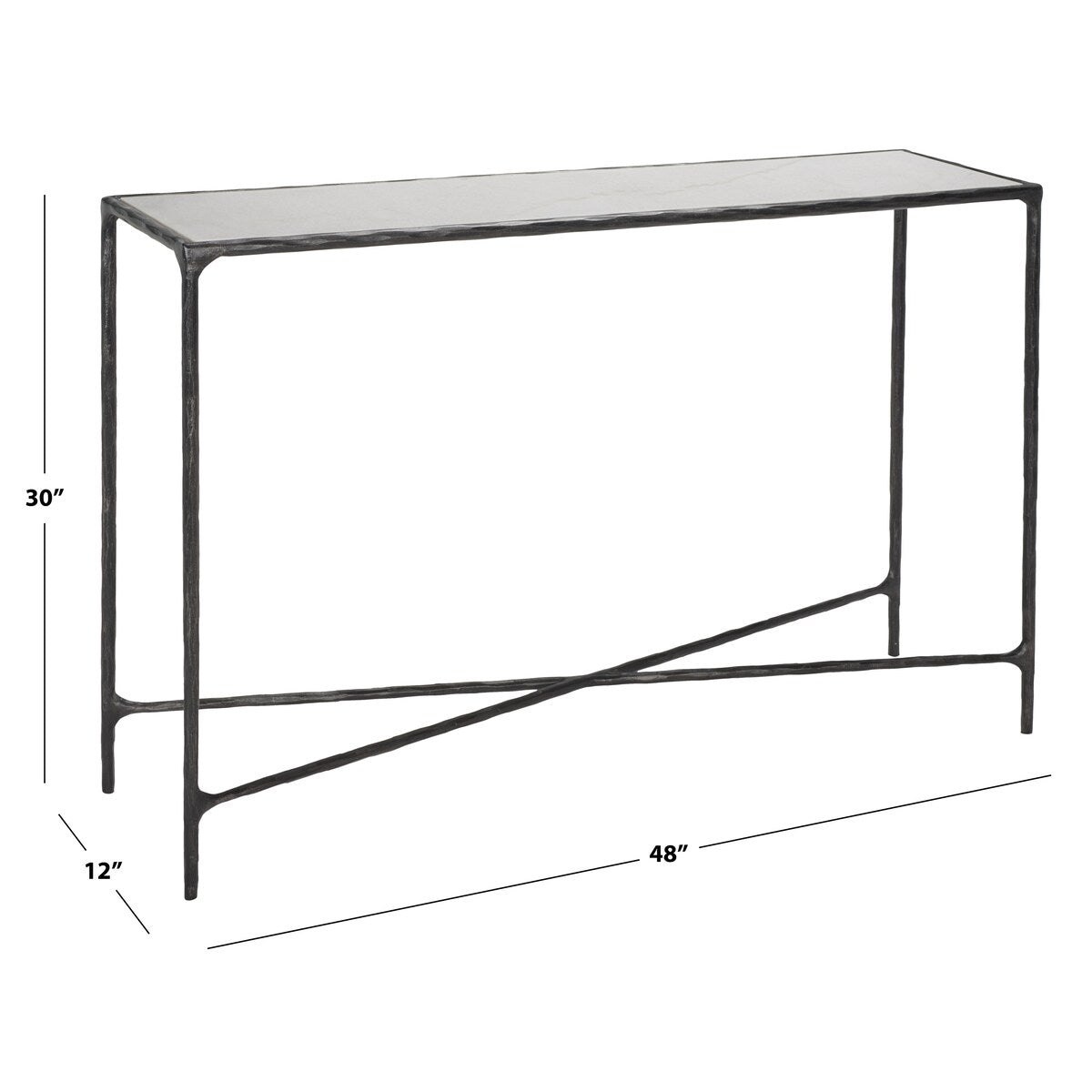 SAFAVIEH Couture Dorotea Forged Metal Rectangle Console Table - 48" W x 12" L x 30" H - 48Wx12Dx30H