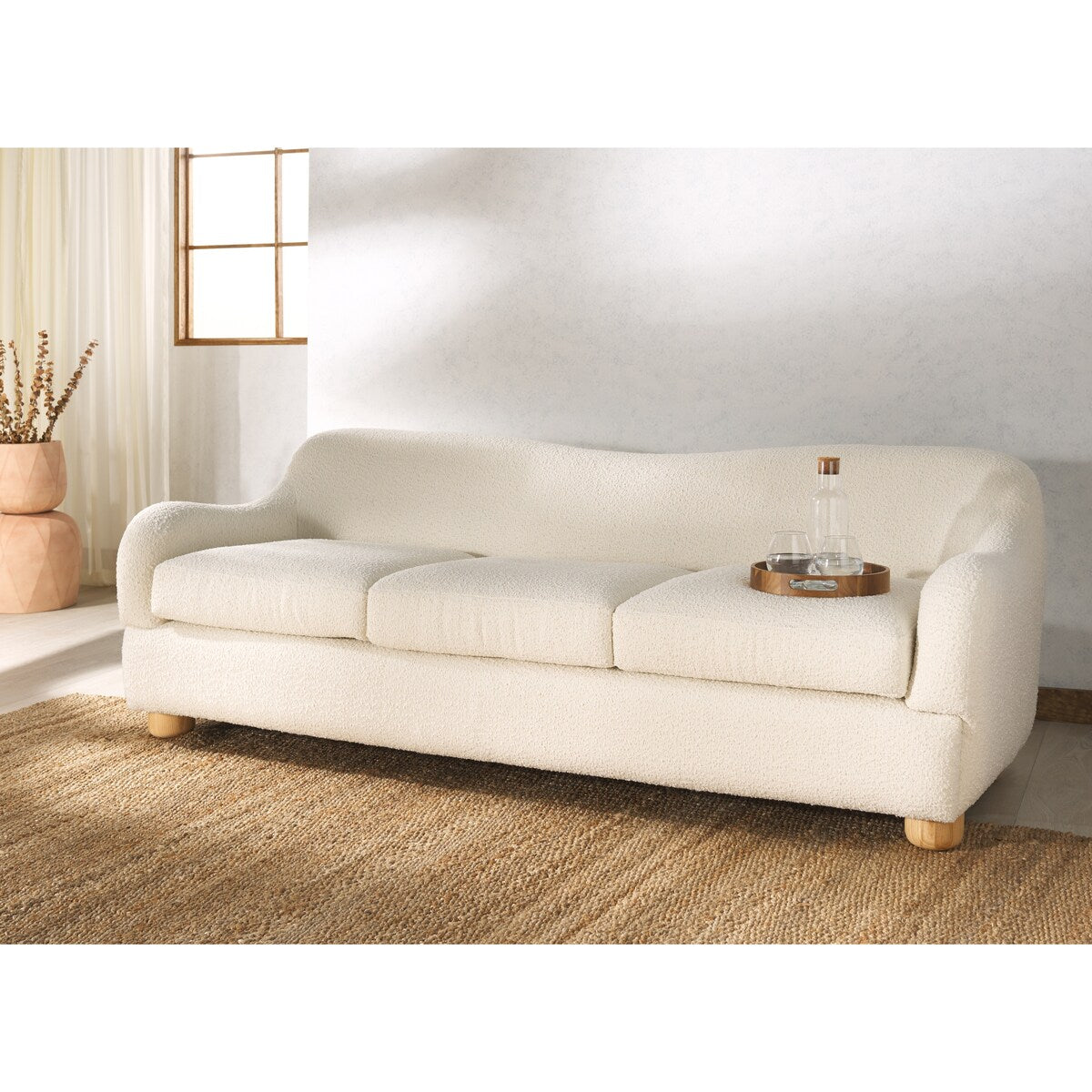 SAFAVIEH Couture Dyanna Boucle Sofa - 87Wx35Dx30H