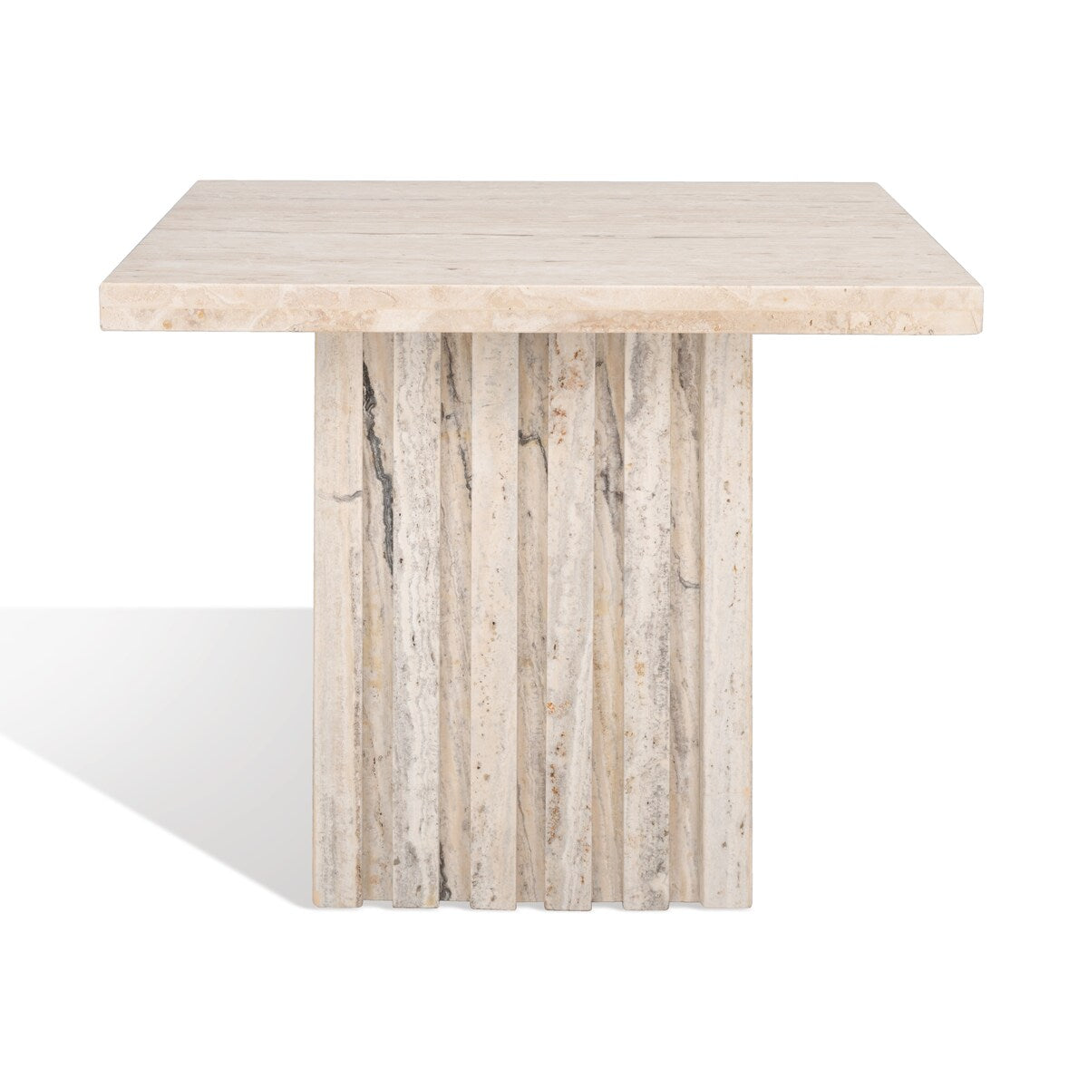 SAFAVIEH Couture Eftenia Tall Square Marble Accent Table - 21 In W x 21 In D x 16 In H - 21Wx21Dx16H