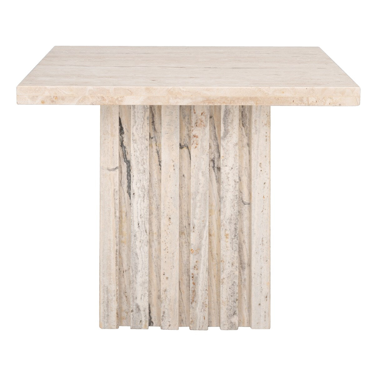 SAFAVIEH Couture Eftenia Tall Square Marble Accent Table - 21 In W x 21 In D x 16 In H - 21Wx21Dx16H