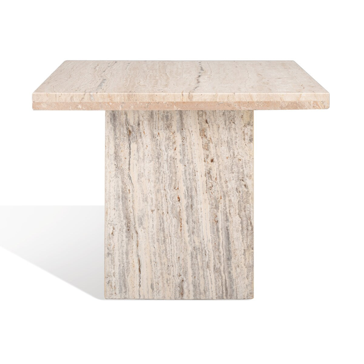 SAFAVIEH Couture Eftenia Tall Square Marble Accent Table - 21 In W x 21 In D x 16 In H - 21Wx21Dx16H