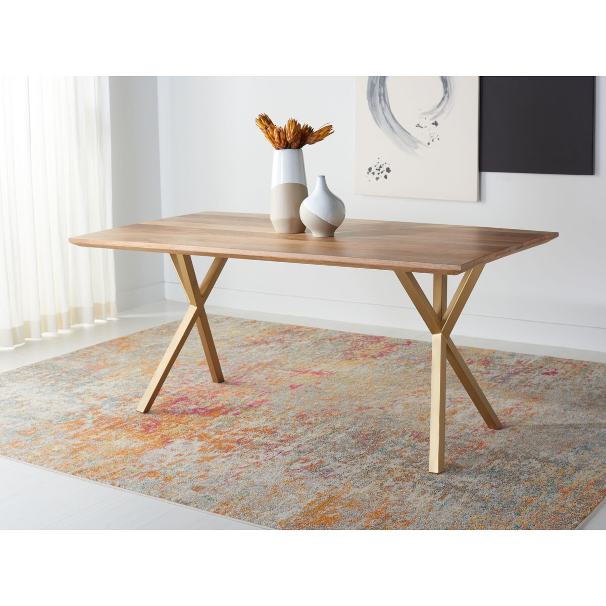 SAFAVIEH Couture Eiliv Rectangle Dining Table - 68.9" W x 35.4" L x 29.9" H - 69Wx35Dx30H