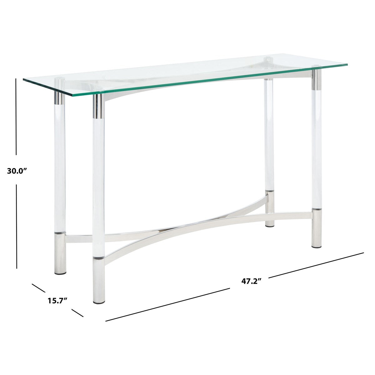 SAFAVIEH Couture Eleftheria Acrylic Console Table - 47.2" W x 15.7" L x 30" H - 47Wx16Dx30H