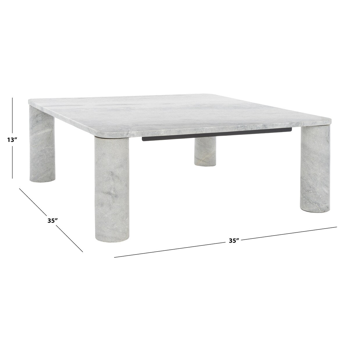 SAFAVIEH Couture Elenka Square Marble Coffee Table - 35 In. W x 35 In. D x 13 In. H - 35Wx35Dx13H