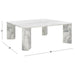 SAFAVIEH Couture Elseline Marble Top Square Coffee Table - 40 In. W x 40 In. D x 15 In. H - 40Wx40Dx15H