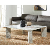 SAFAVIEH Couture Elseline Marble Top Square Coffee Table - 40 In. W x 40 In. D x 15 In. H - 40Wx40Dx15H