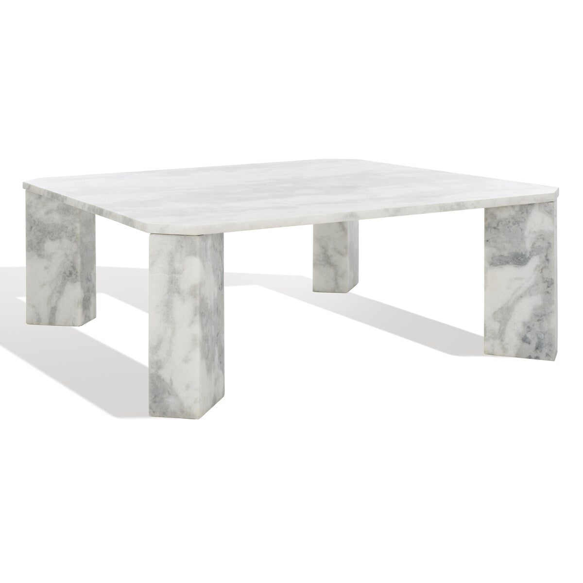 SAFAVIEH Couture Elseline Marble Top Square Coffee Table - 40 In. W x 40 In. D x 15 In. H - 40Wx40Dx15H