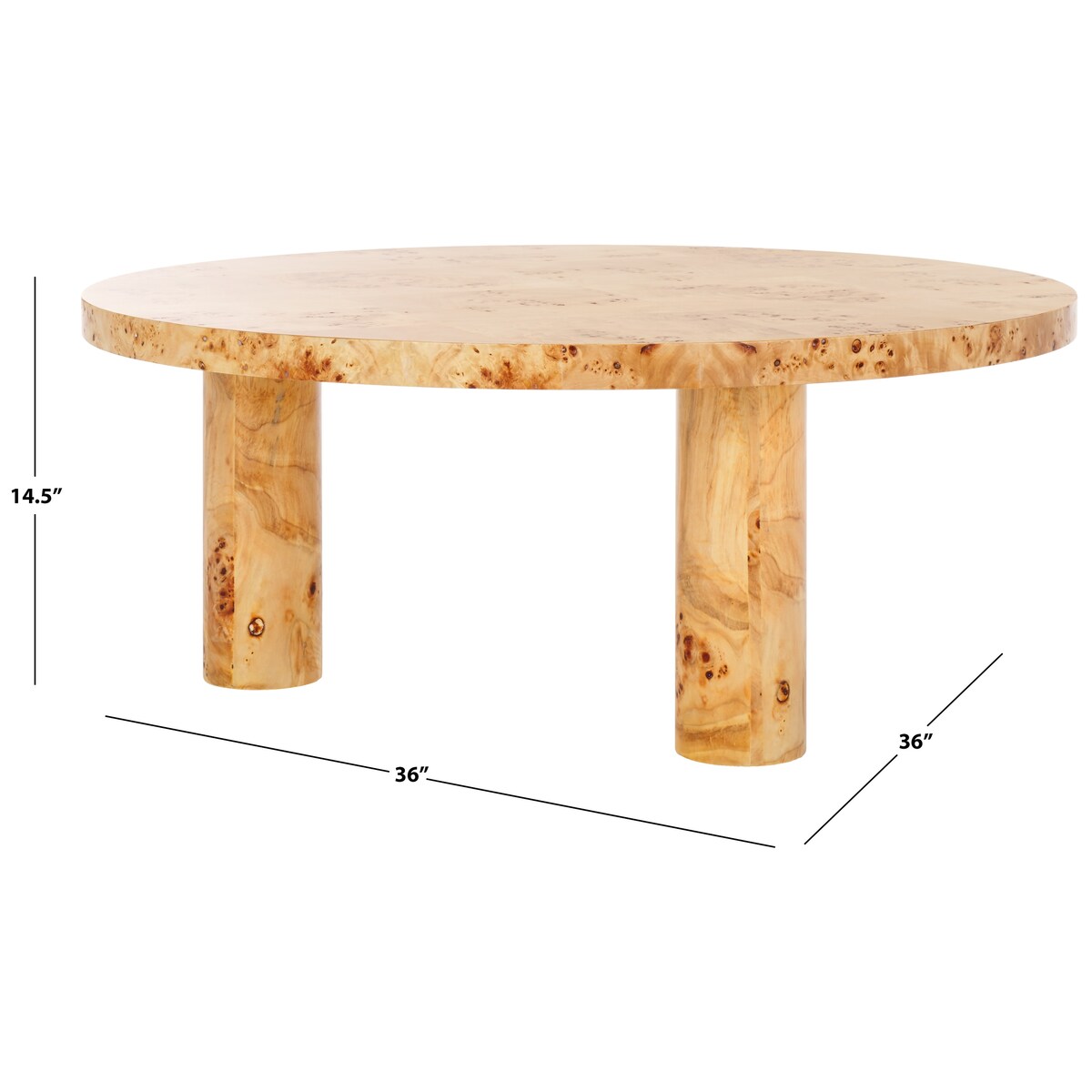 SAFAVIEH Couture Everbella Burled Mappa Table - 36Wx36Dx15H